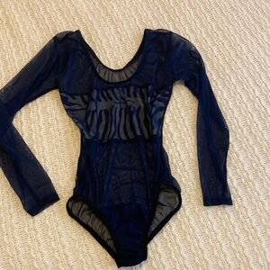 Elegant Navy Sheer Bodysuit